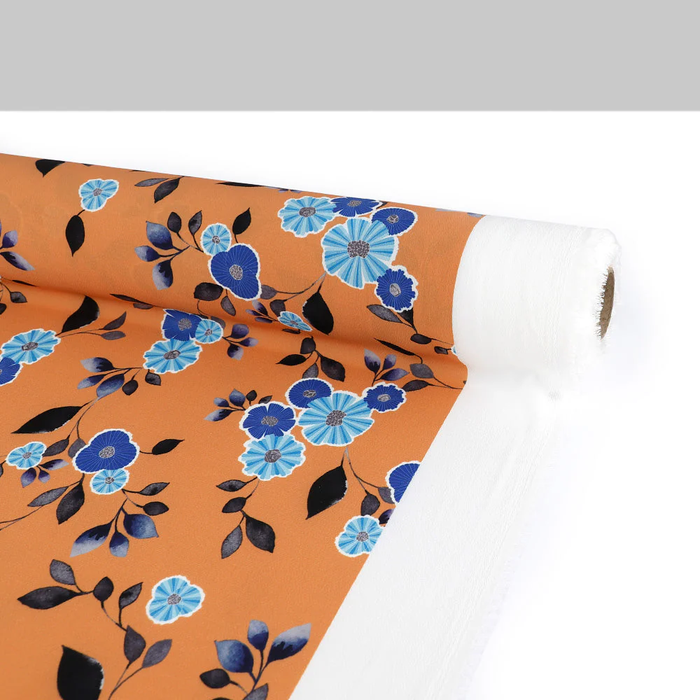 Aster Crepe - Persimmon/Blue - Image 3