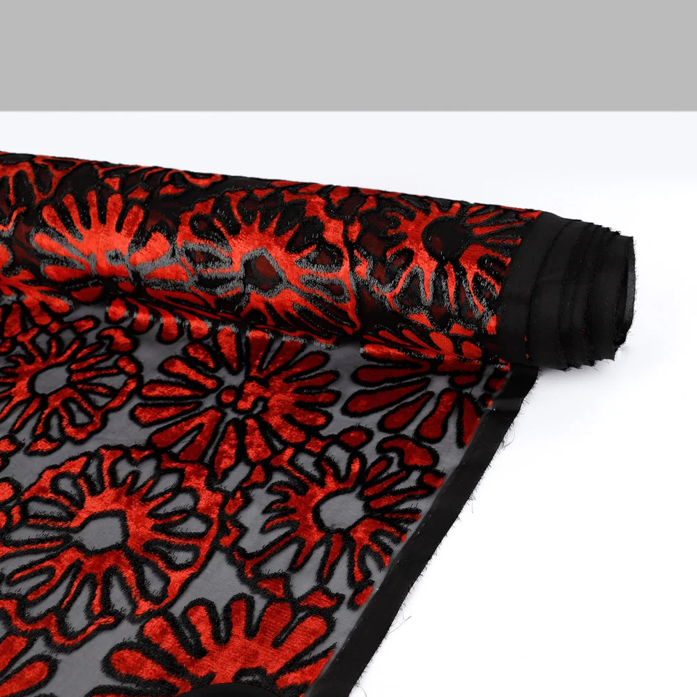 Aster Devoré Velvet - Red - Image 3