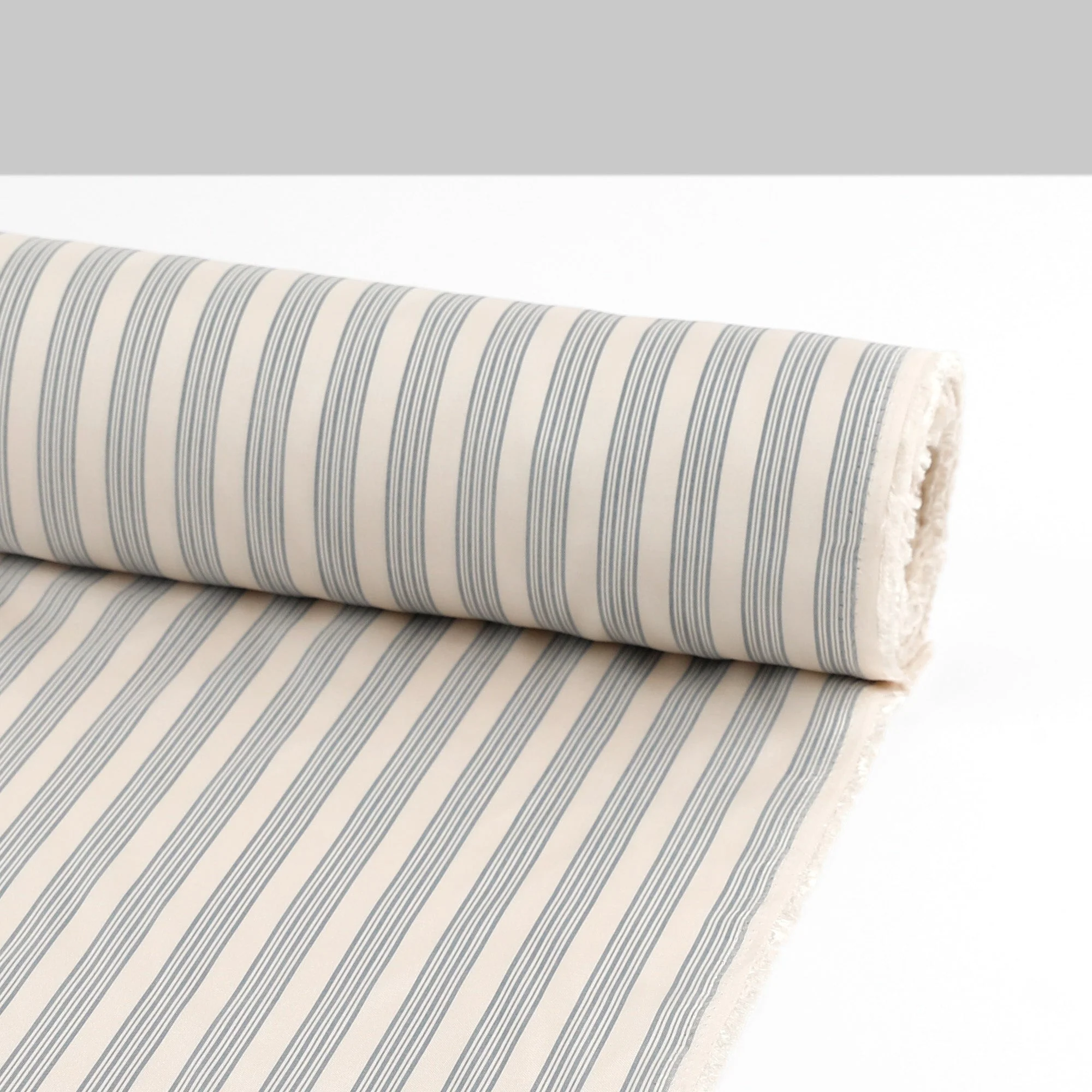 Awning Stripe Poly Lining - Cream/Bluestone - Image 3