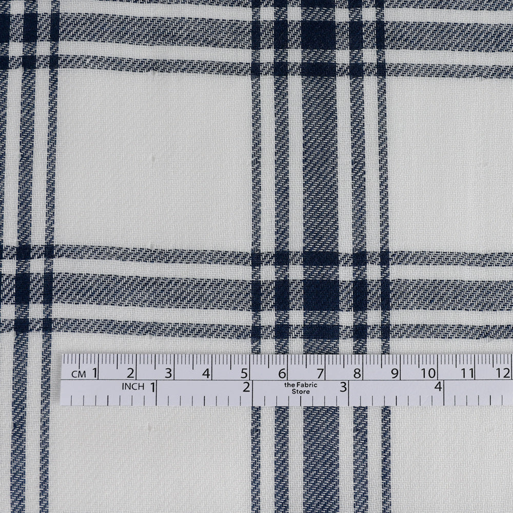 Backed Twill Check Cotton - Navy - Image 4