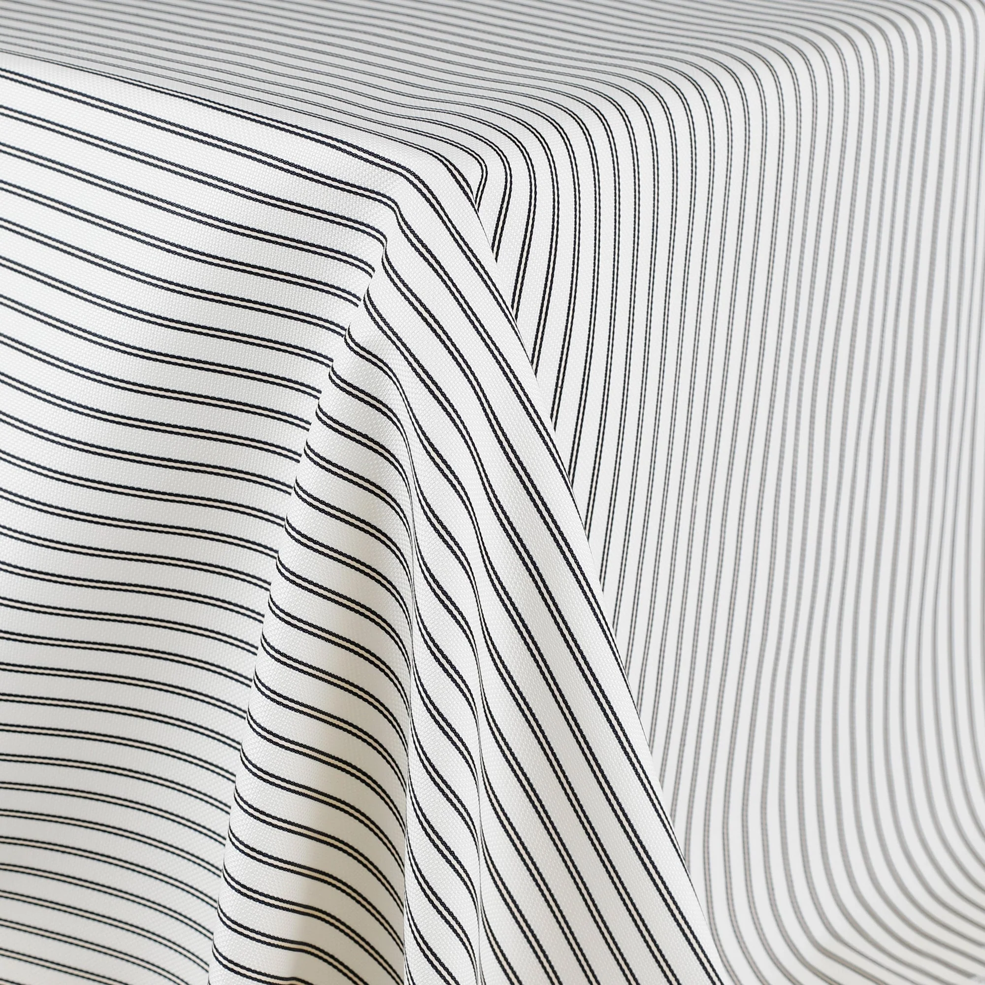 Basketweave Weft Stripe Cotton - Cream - Image 2