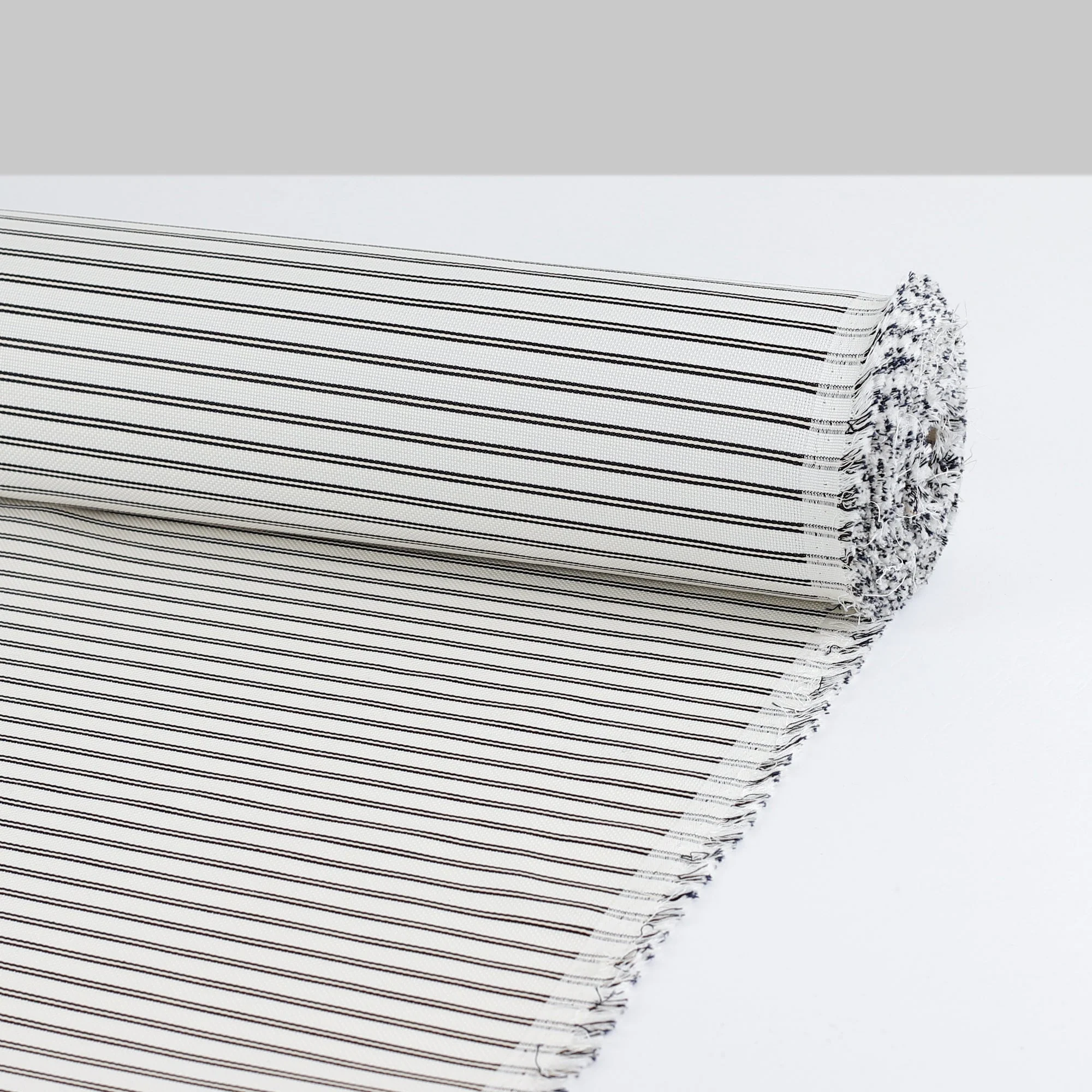 Basketweave Weft Stripe Cotton - Cream - Image 3