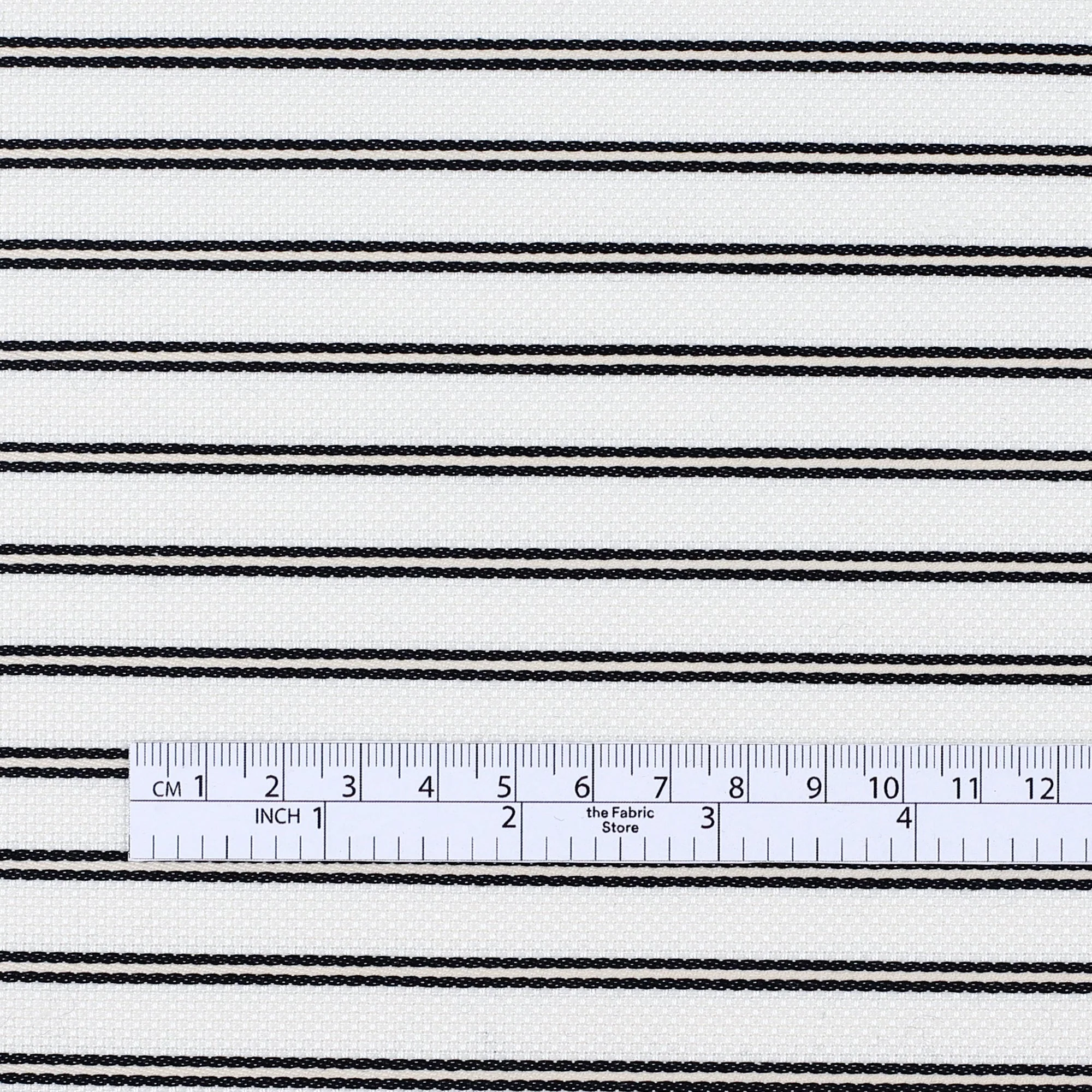 Basketweave Weft Stripe Cotton - Cream - Image 4