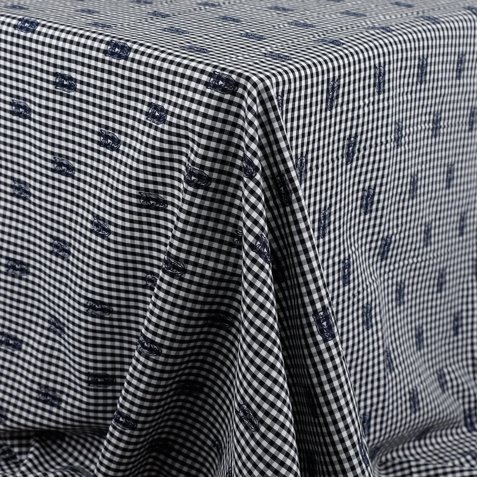 Bat Gingham Cotton - Black - Image 2