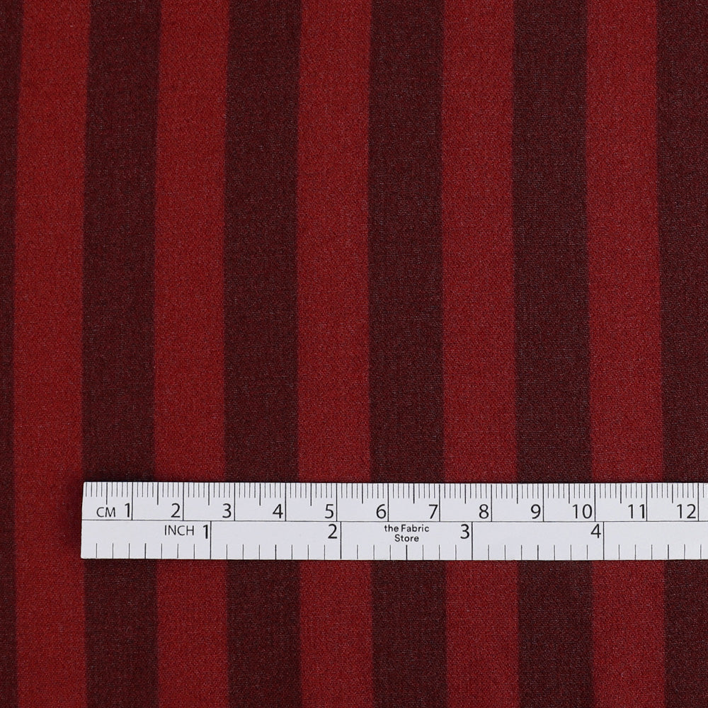Bengal Stripe Viscose Georgette - Wine - Image 4