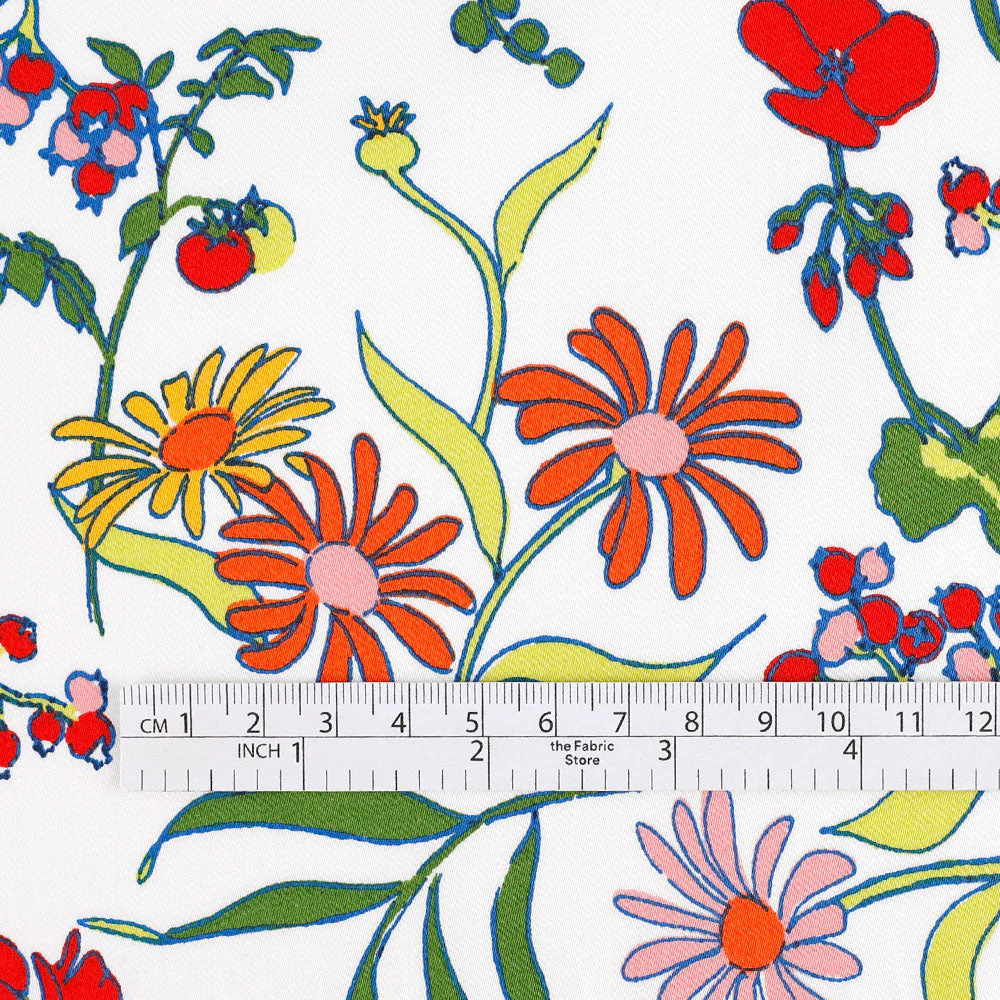 Blooms & Berries Stretch Cotton Sateen - Green Mix - Image 4