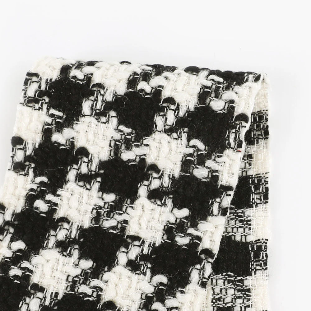 Bold Houndstooth Tweed - Black/White