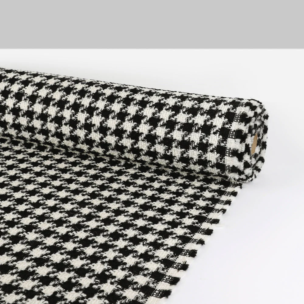 Bold Houndstooth Tweed - Black/White - Image 3