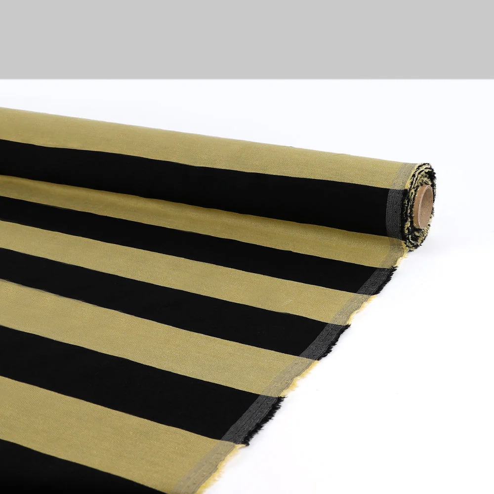 Bold Stripe Linen/Viscose - Bamboo Shoot - Image 3