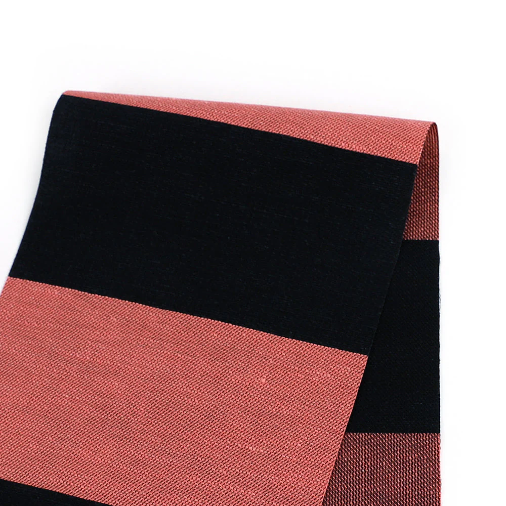 Bold Stripe Linen/Viscose - Coral