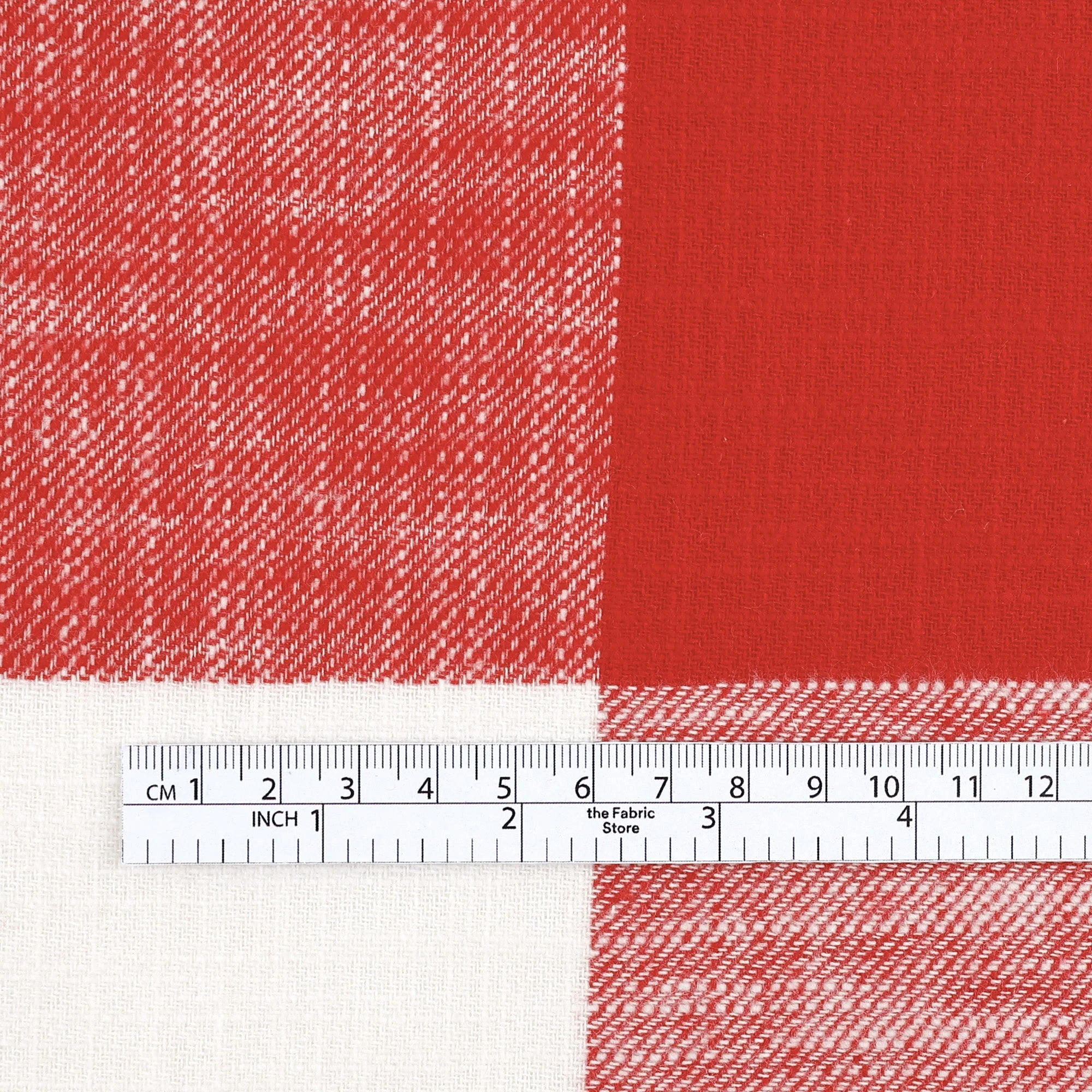 Brushed Buffalo Check Cotton - Red/White - Image 4