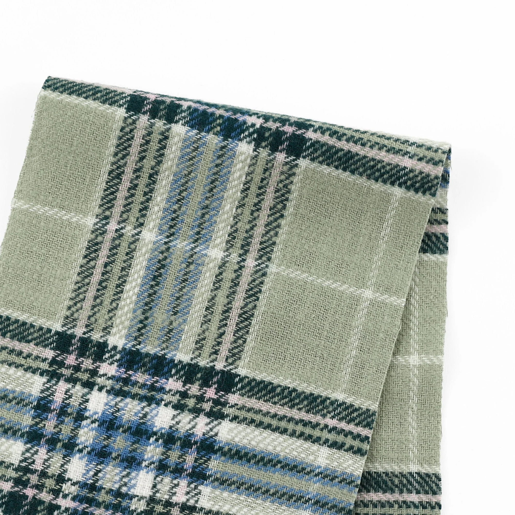 Brushed Plaid Cotton - Matcha