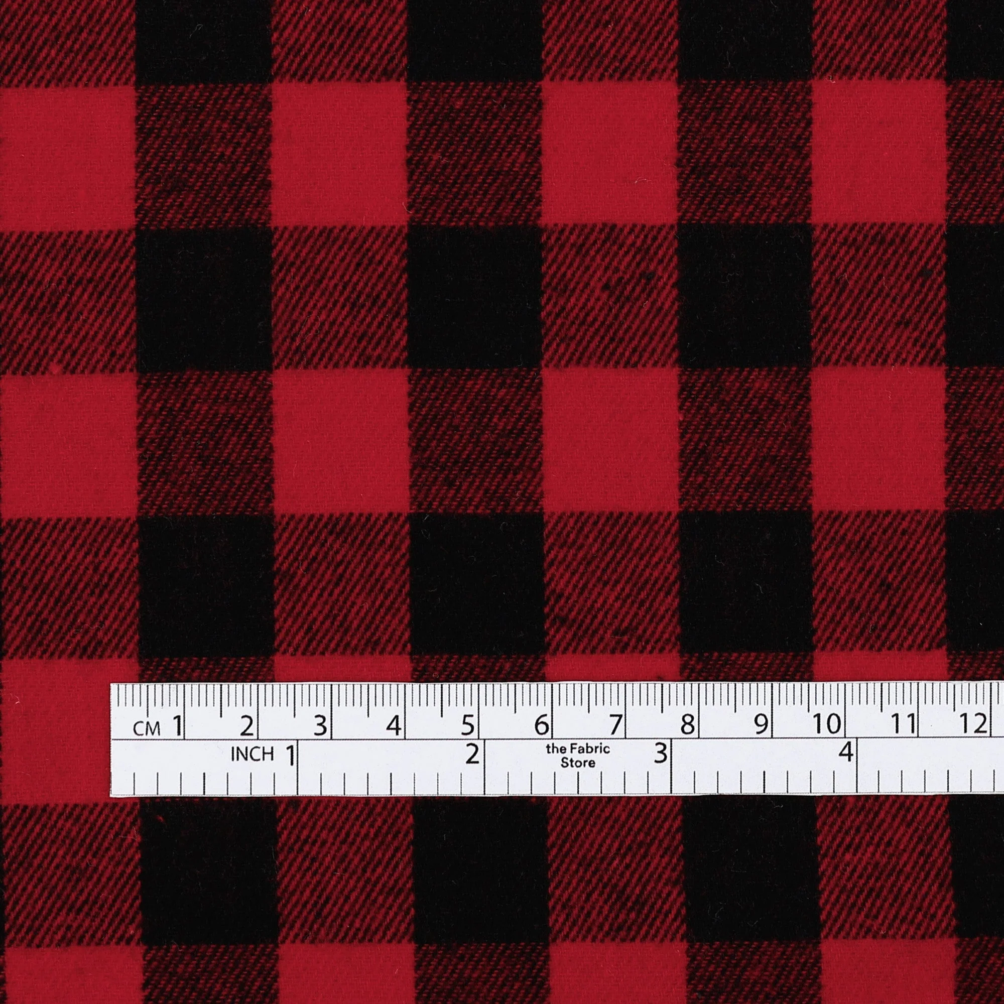 Buffalo Check Brushed Cotton - Red/ Black - Image 4