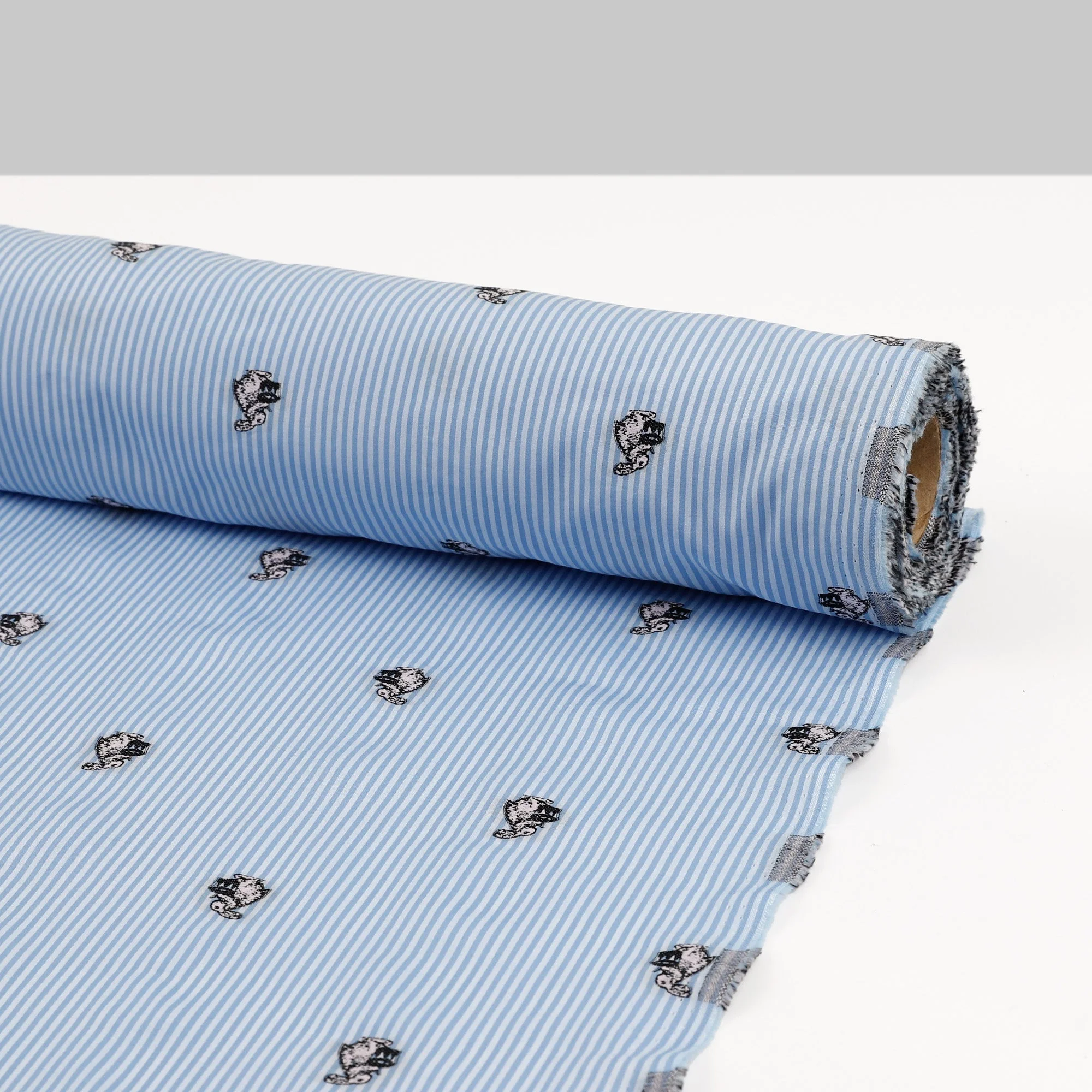 Bunny Drummer Stripe Cotton - Sky - Image 3