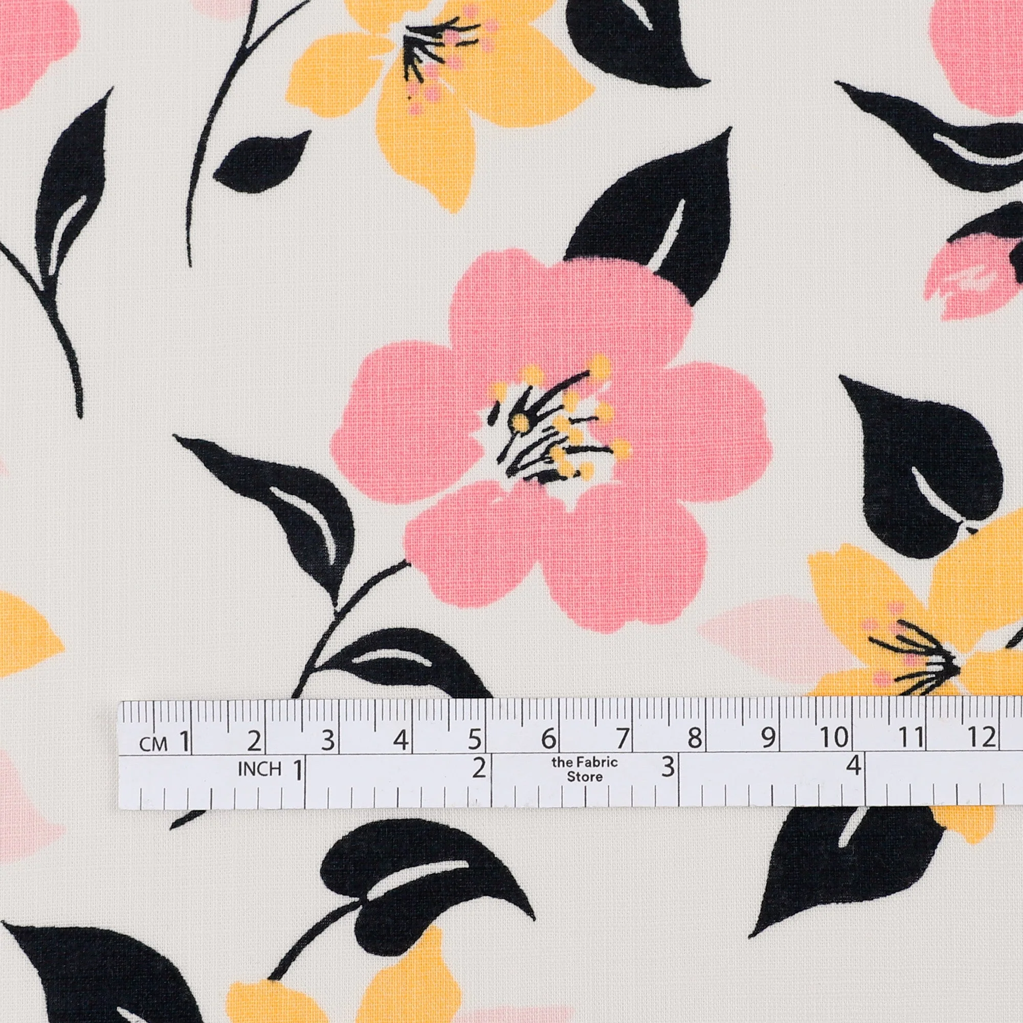 Camelia Slubby Cotton - Pink/Yellow - Image 4