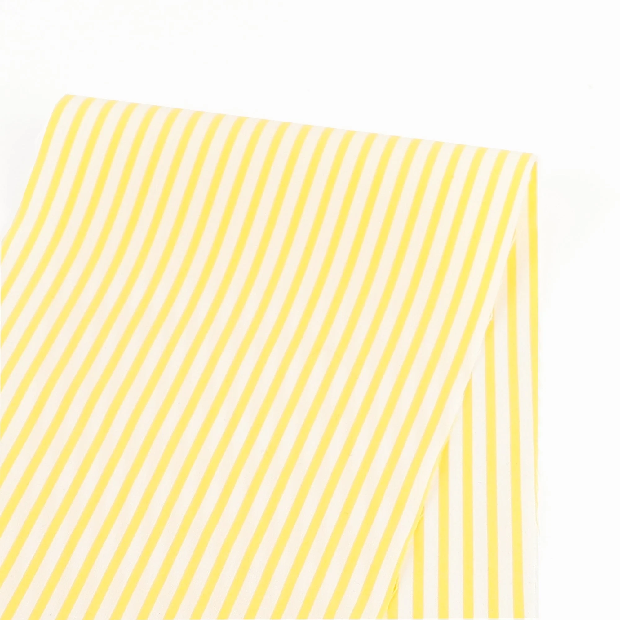 Candy Stripe Cotton/Cupro Shirting - Lemon