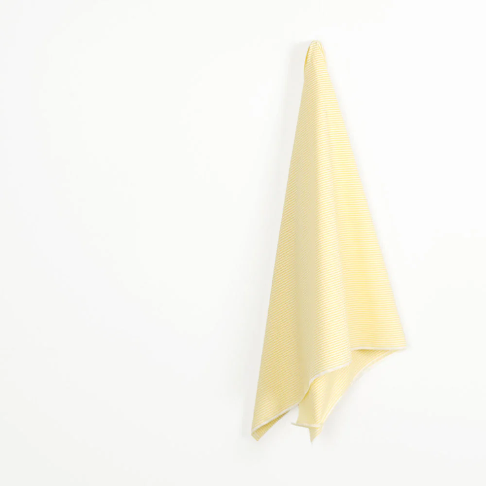 Candy Stripe Cotton/Cupro Shirting - Lemon - Image 2