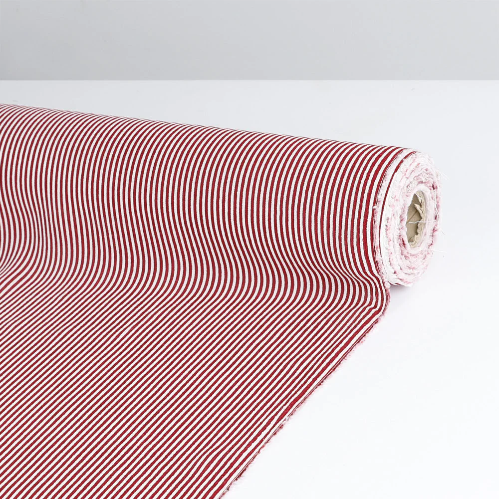Candy Stripe Viscose Georgette - Maroon - Image 3