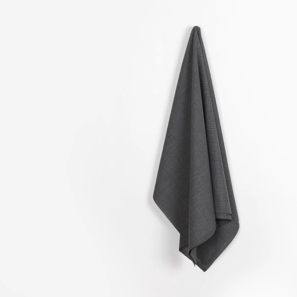 Chalk Pinstripe Pure Wool Suiting - Mid Grey - Image 2