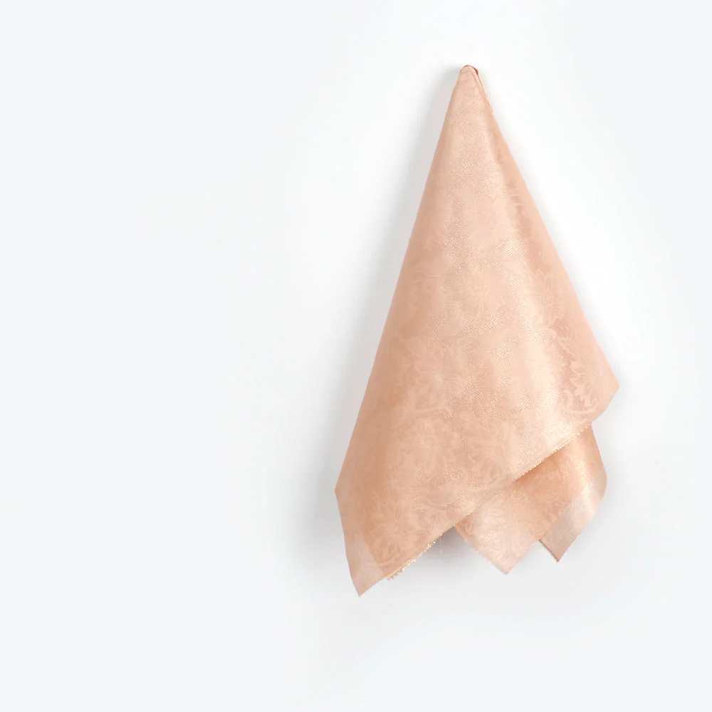 Clematis Basketweave Silk Jacquard - Apricot - Image 2