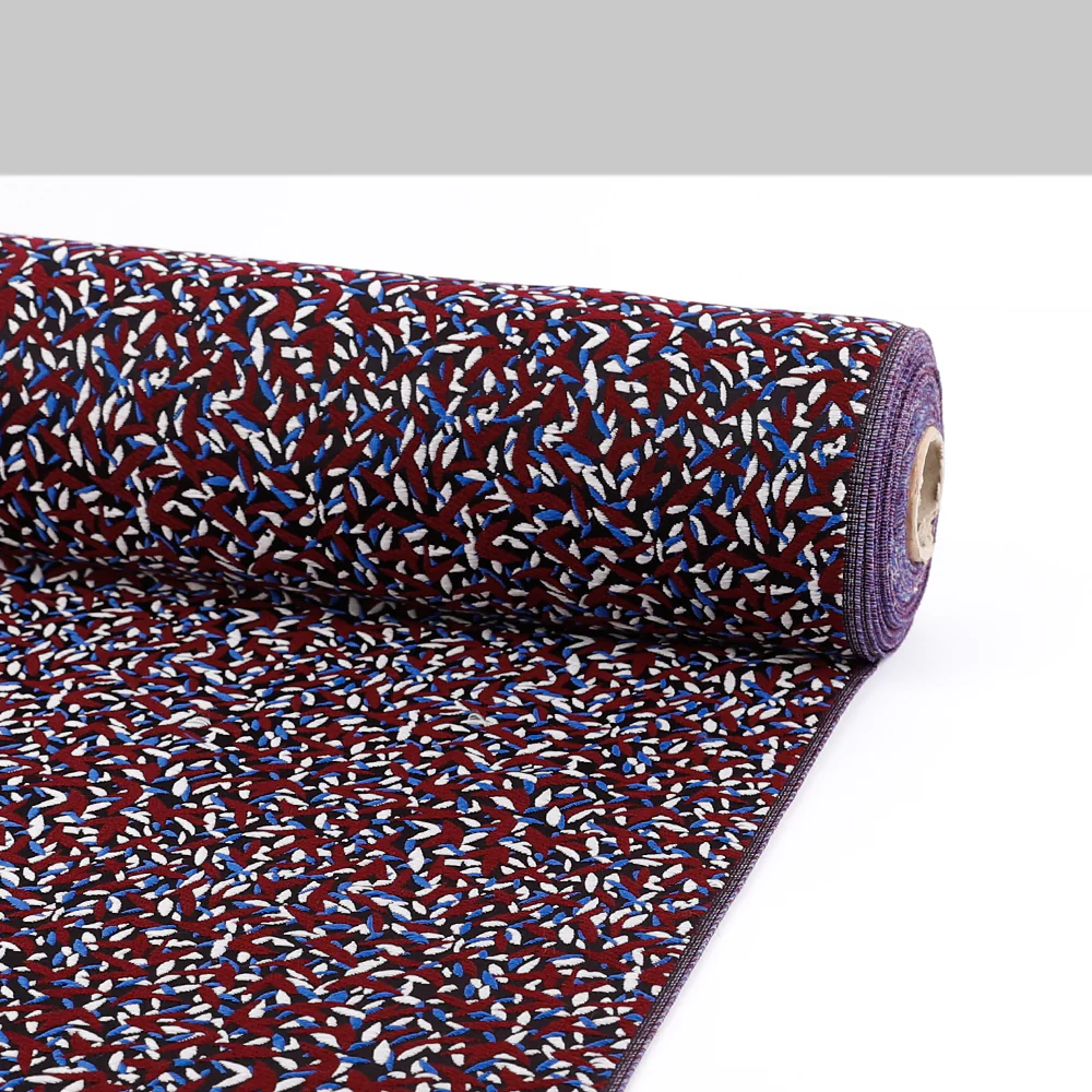 Confetti Wool/Poly Jacquard - Maroon - Image 3