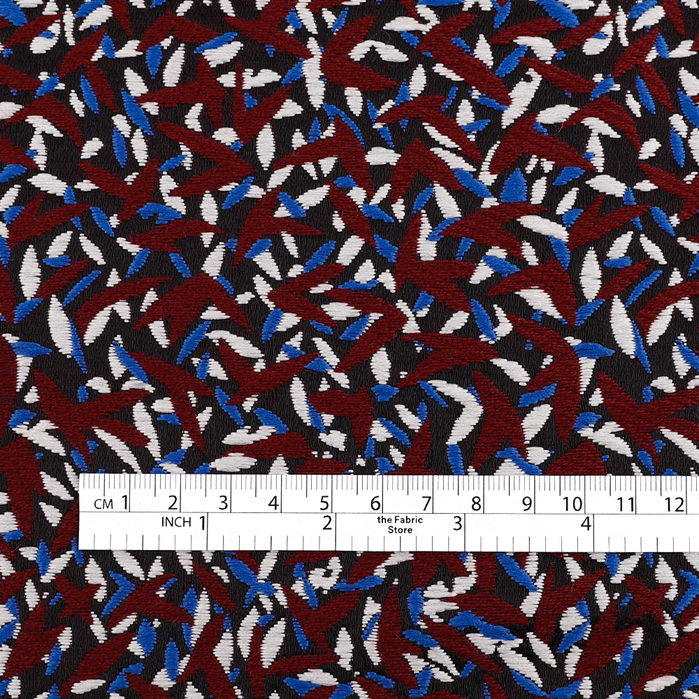 Confetti Wool/Poly Jacquard - Maroon - Image 4