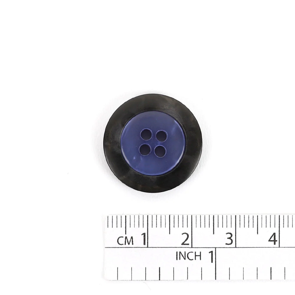 Contrast Rim Poly Button 22mm - Lavender/Smoke - Image 3