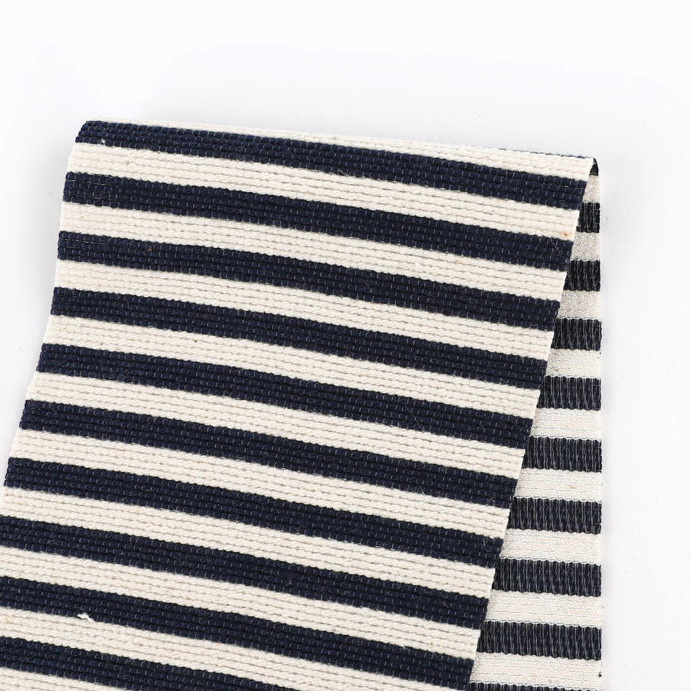Cord Weft Stripe Suiting - Navy/Natural