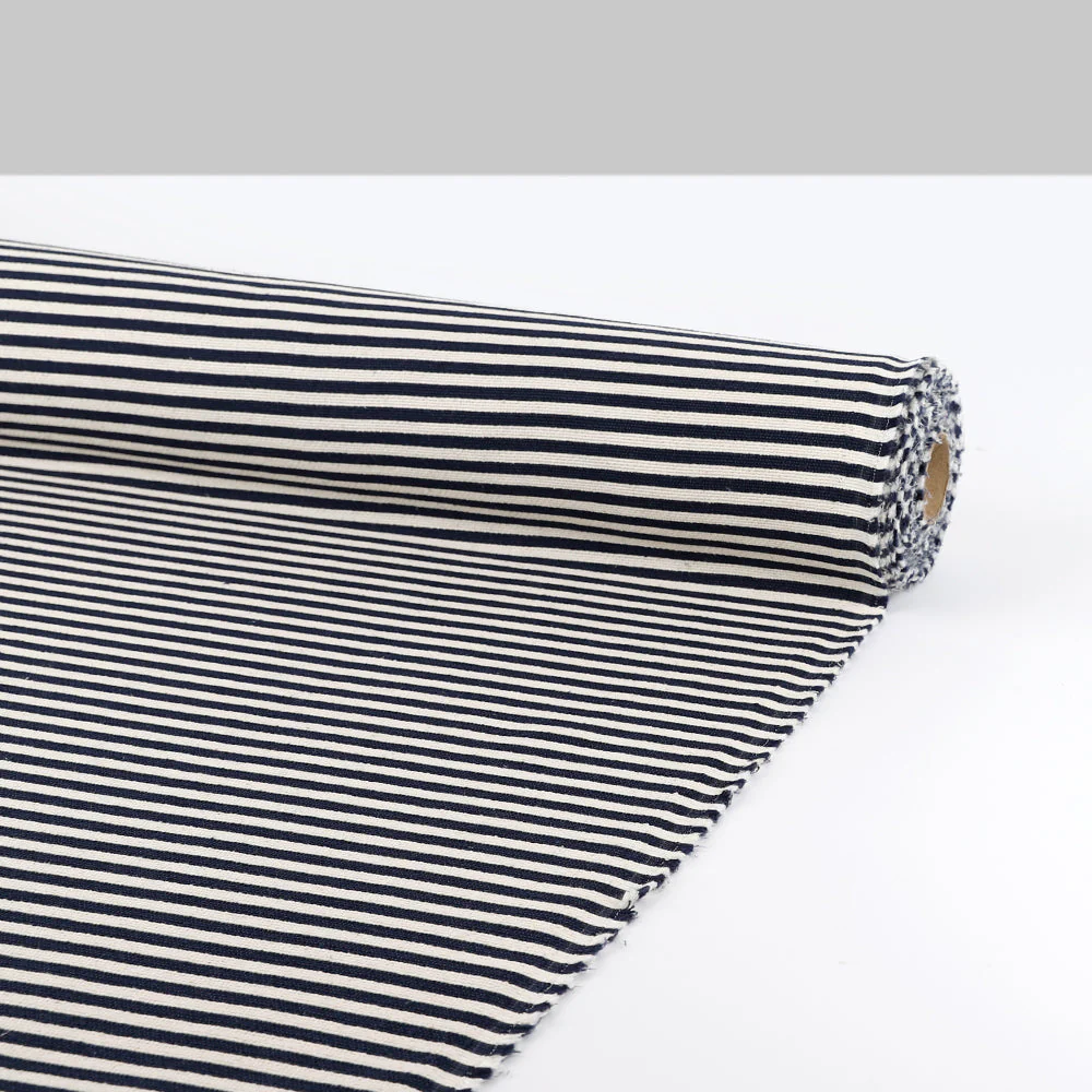Cord Weft Stripe Suiting - Navy/Natural - Image 3