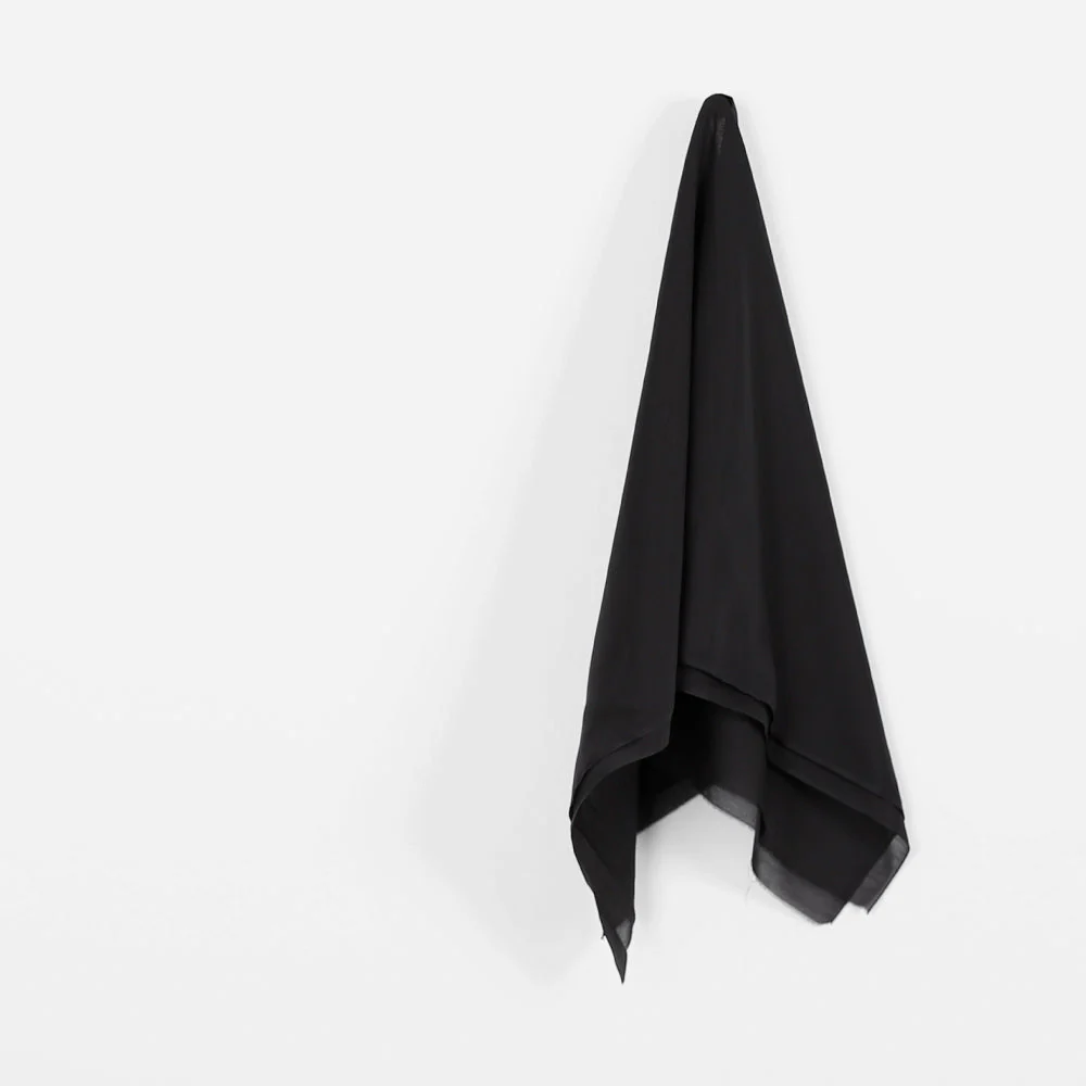 Narrow Cotton/Silk Voile - Black - Image 2
