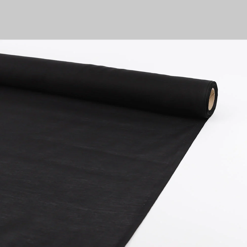 Narrow Cotton/Silk Voile - Black - Image 3