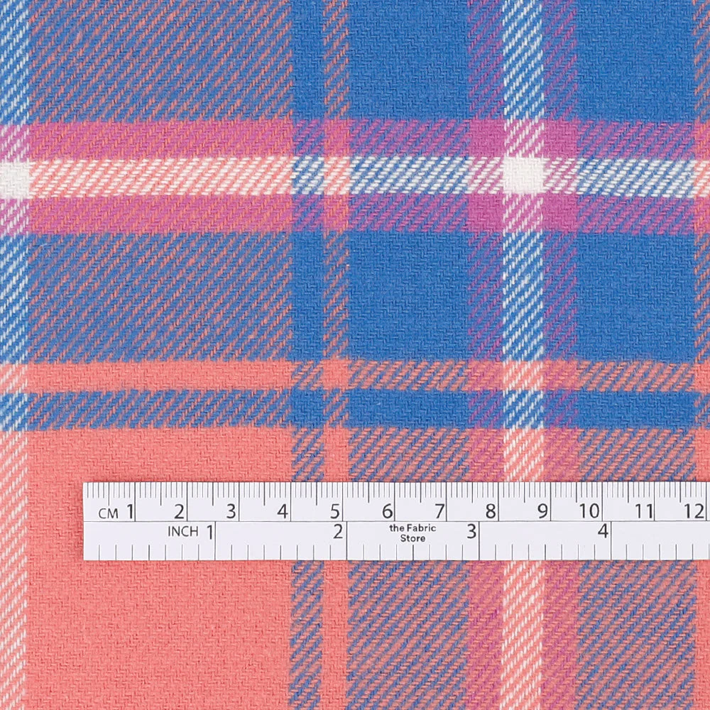 Cotton Twill Plaid Flannelette - Pink Mix - Image 4