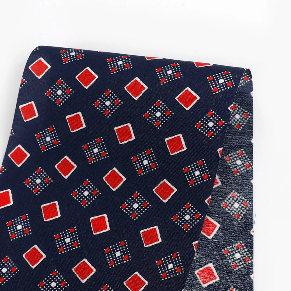Dancing Squares Cupro/Cotton - Navy