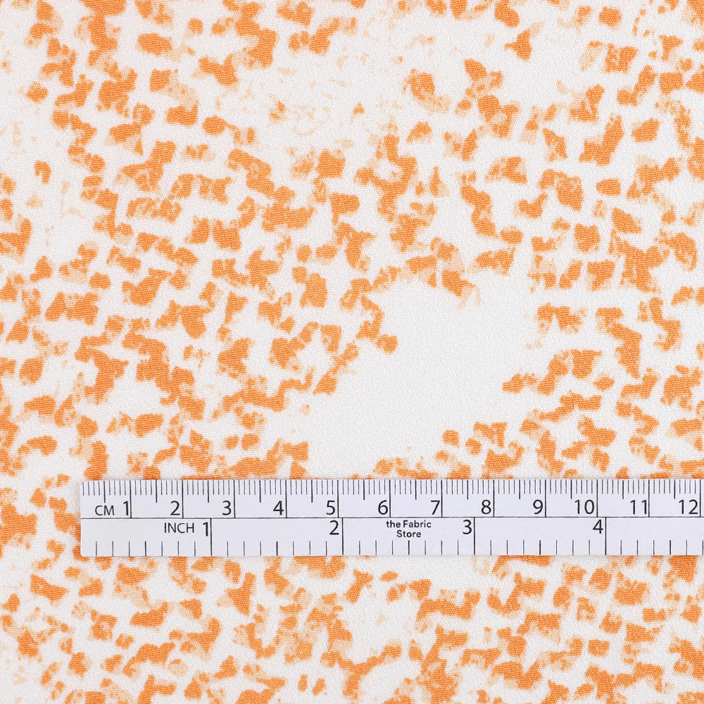 Dappled Print Viscose Crepe - Nectarine - Image 4