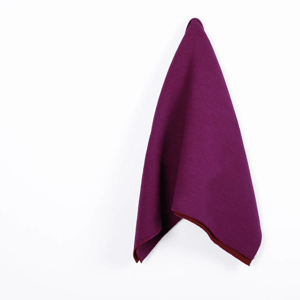 Double Faced Pure Wool Coating - Berry/Clove - Image 2