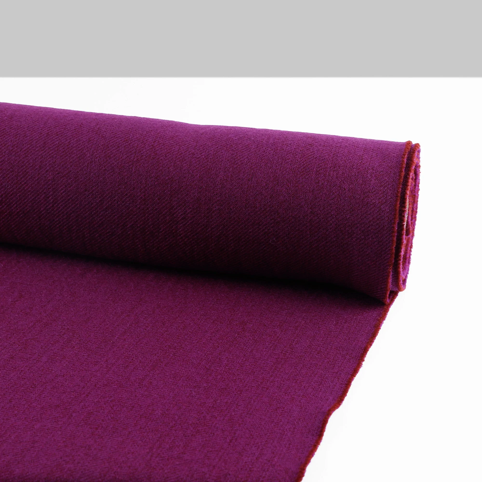 Double Faced Pure Wool Coating - Berry/Clove - Image 3