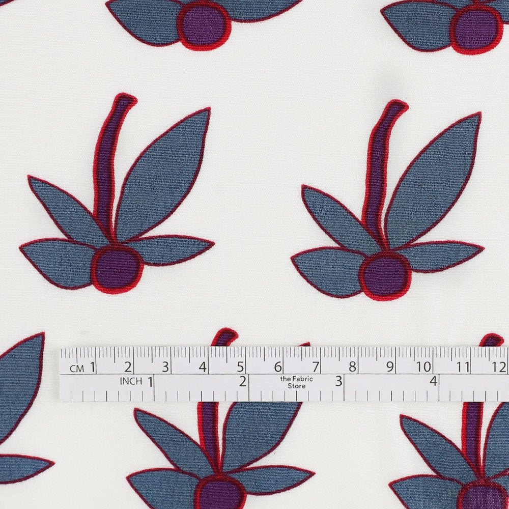 Dragonfly Viscose Crepe - White - Image 4