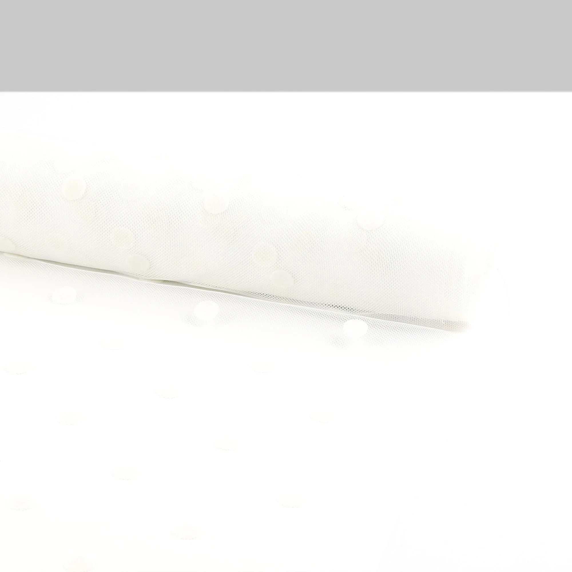 Flocked Dot Tulle - Ivory - Image 3