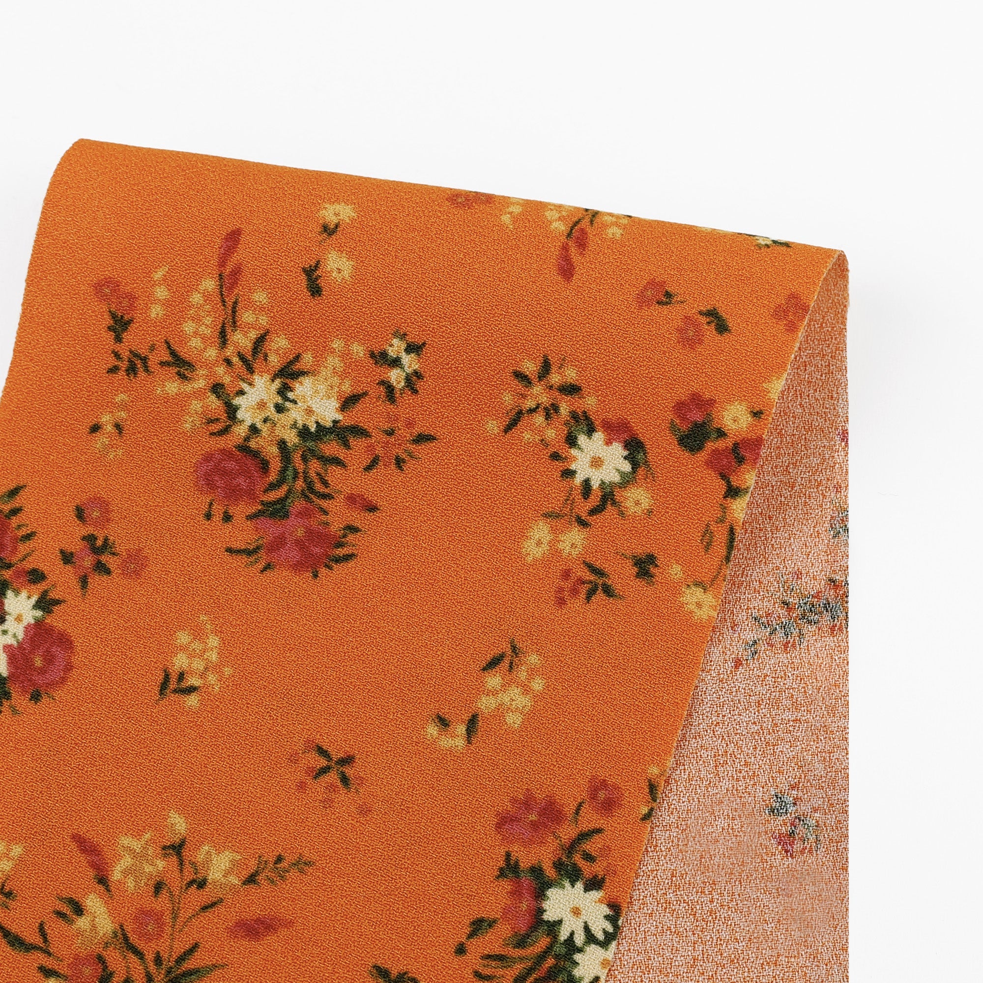 Flourishing Bouquet Viscose/Rayon Crepe - Mandarin