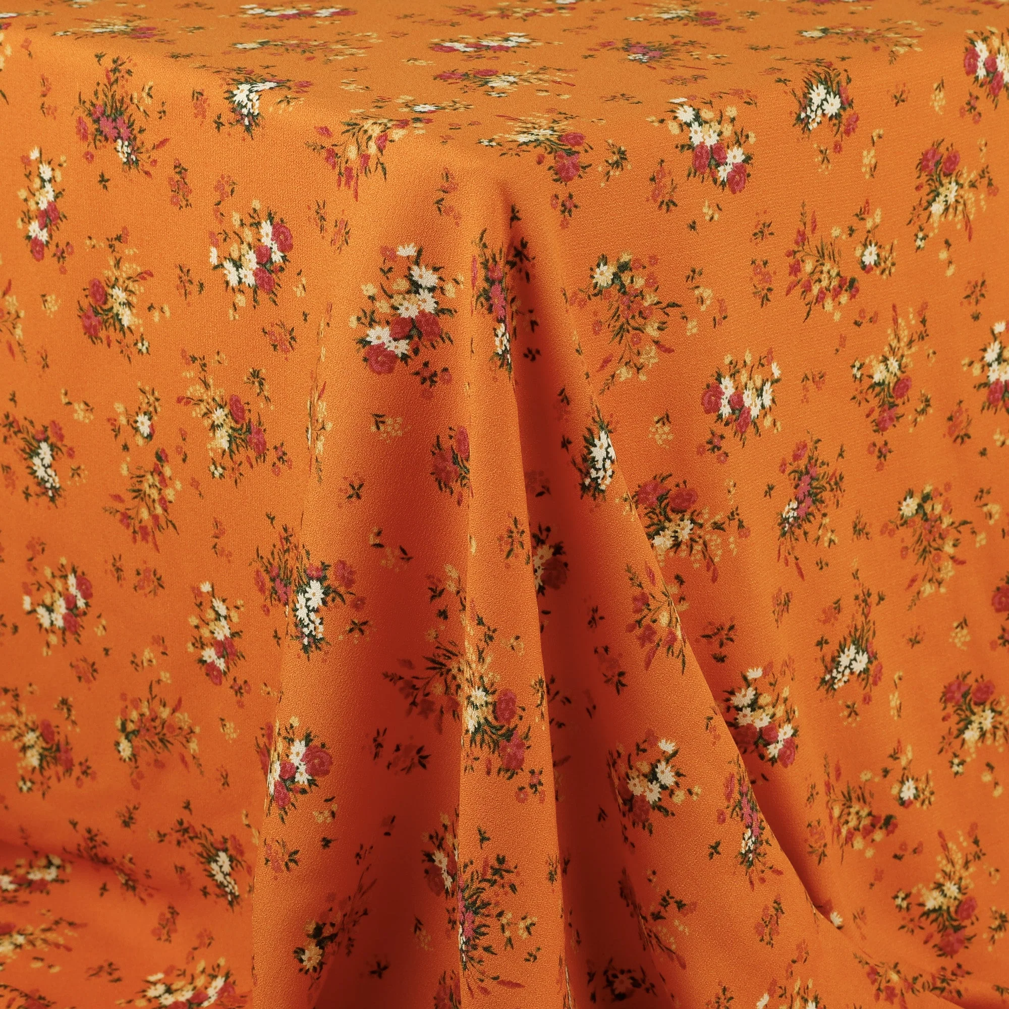 Flourishing Bouquet Viscose/Rayon Crepe - Mandarin - Image 2