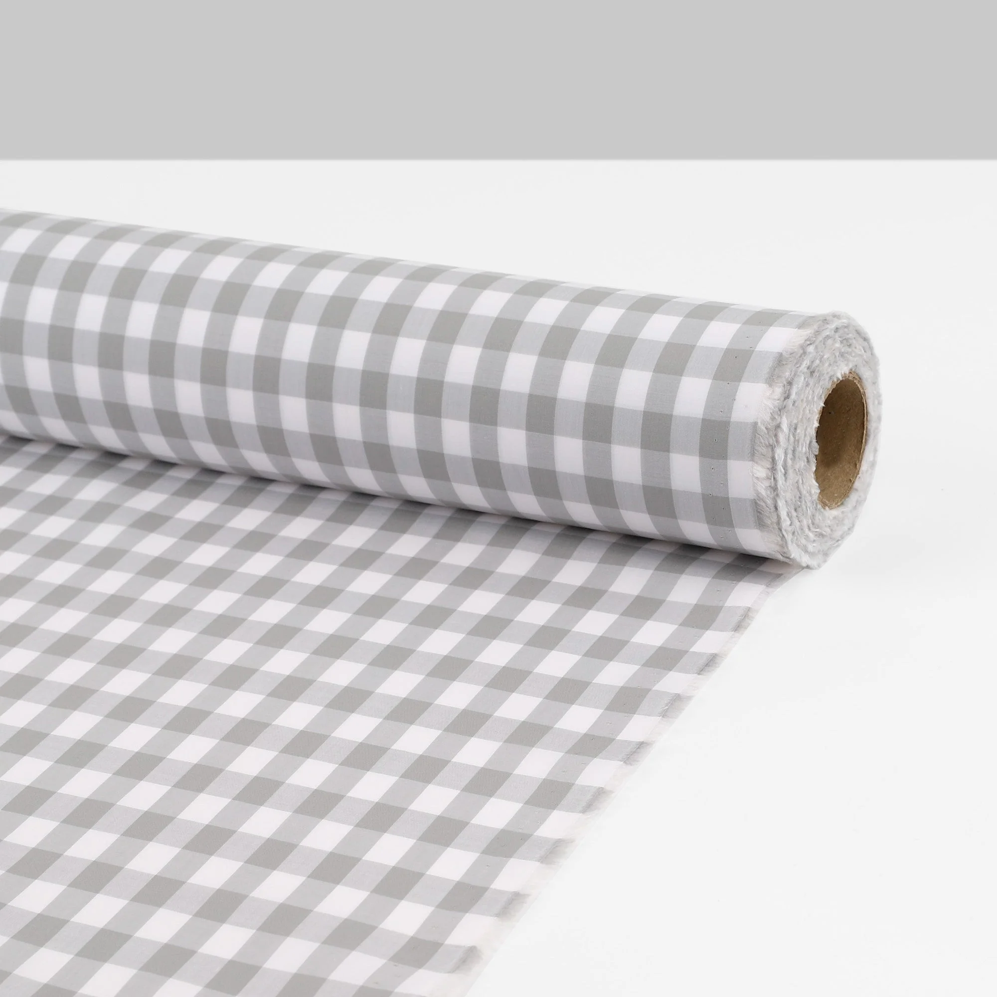 Gingham Cotton Shirting - Grey - Image 3