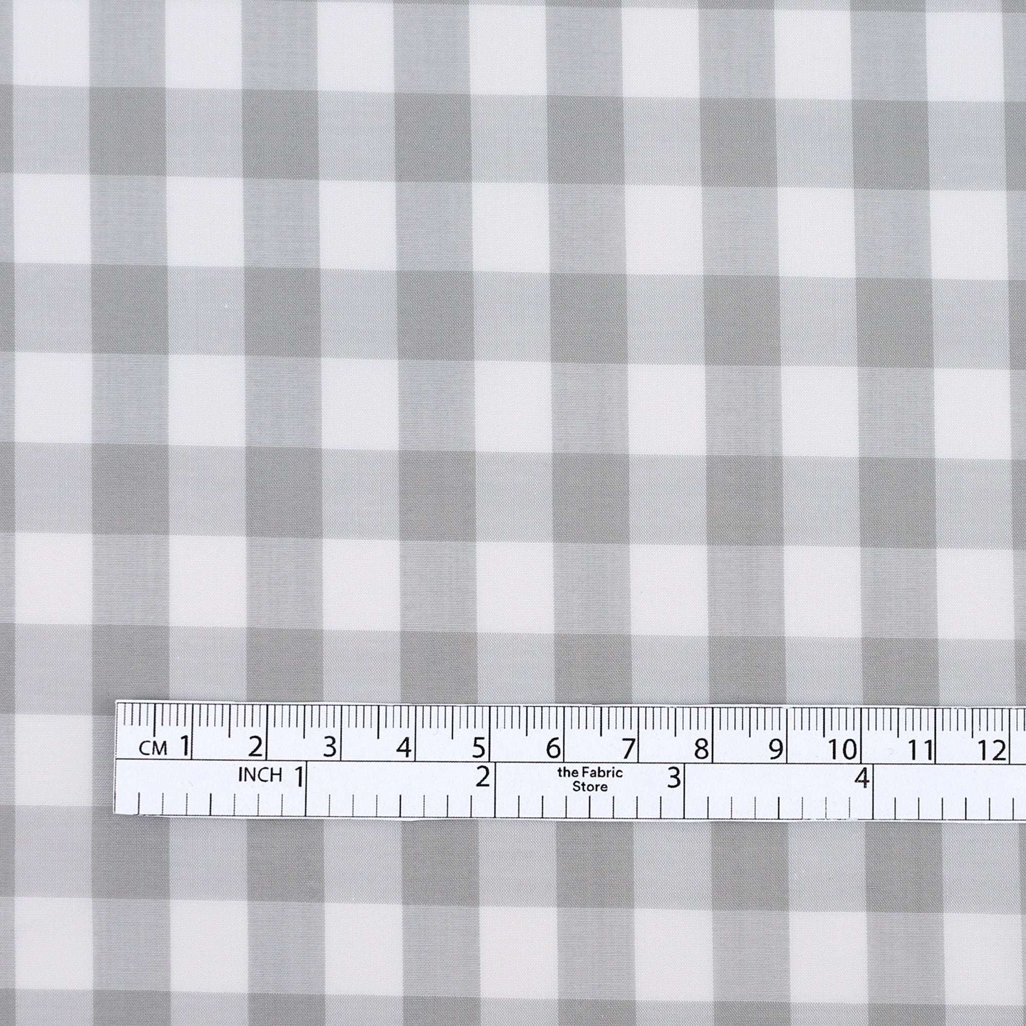 Gingham Cotton Shirting - Grey - Image 4