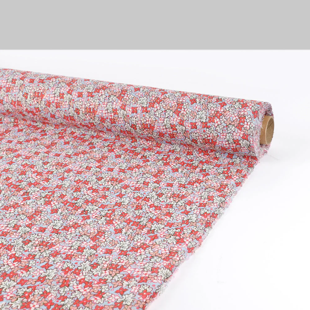 Gold Pinstripe Bunchberry Cotton Voile - Pink Mix - Image 3