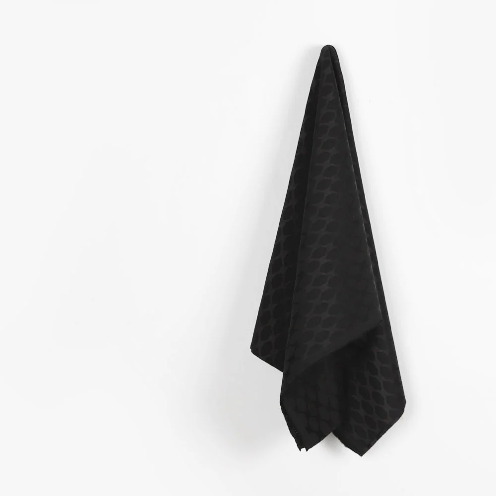 Hexagon Cotton/Poly Jacquard - Black - Image 2