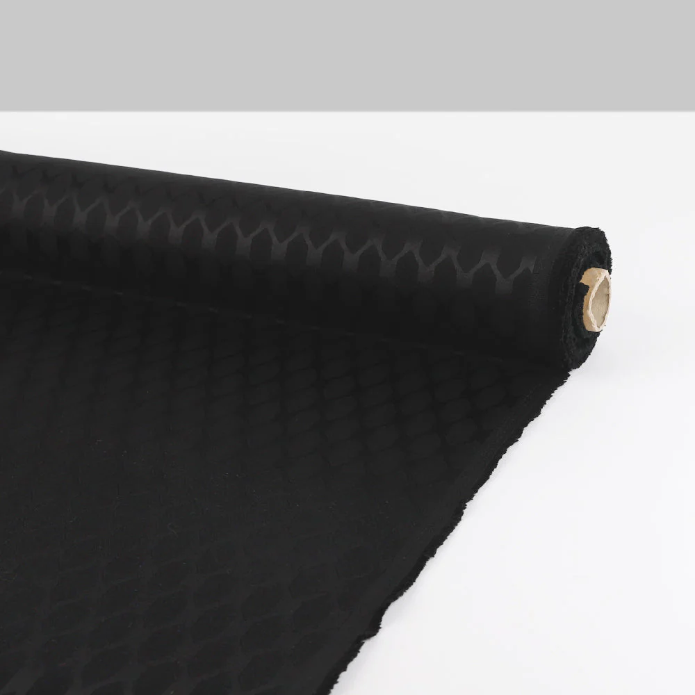 Hexagon Cotton/Poly Jacquard - Black - Image 3