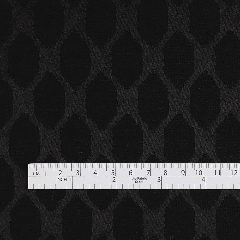 Hexagon Cotton/Poly Jacquard - Black - Image 4