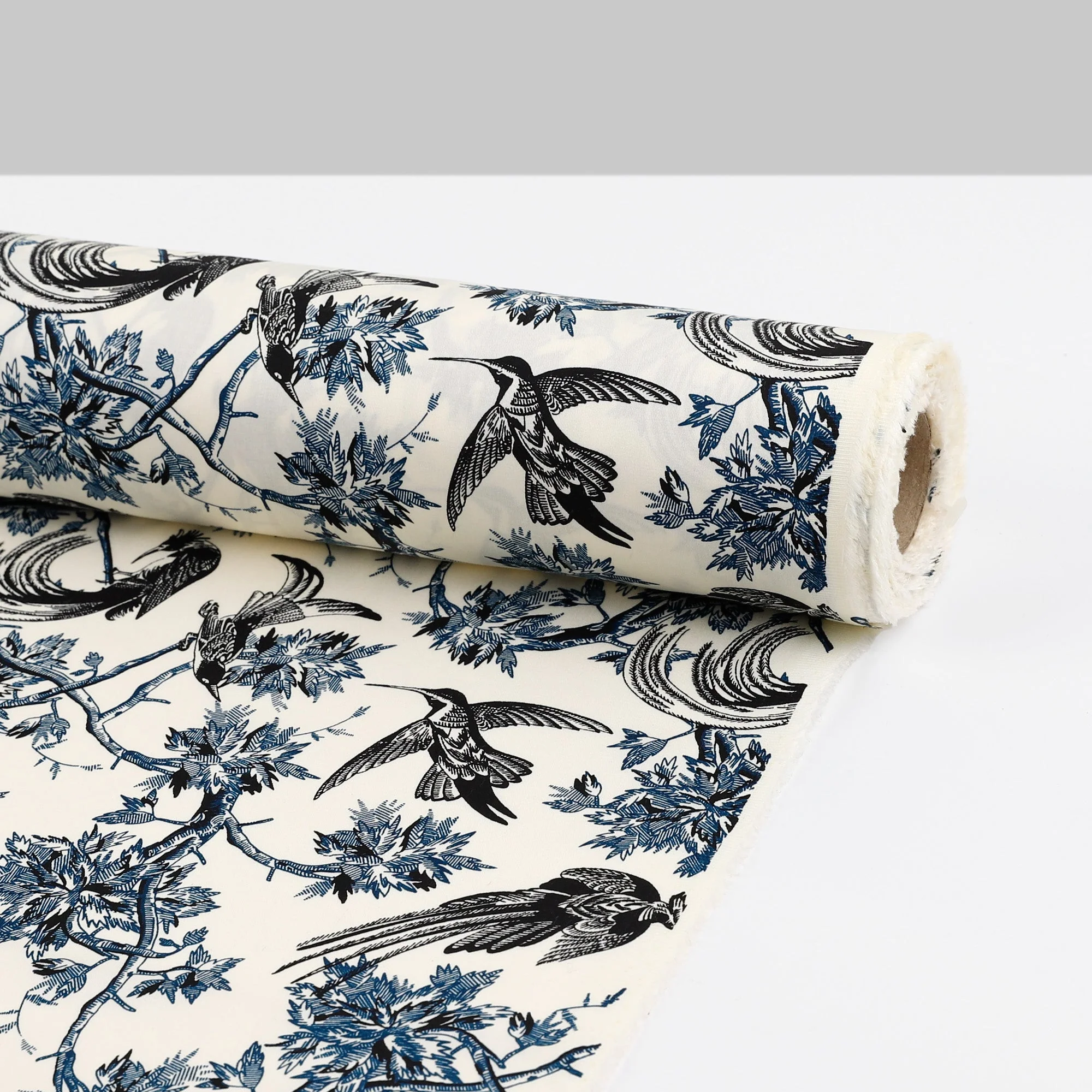Hummingbird Cotton Sateen - Cream - Image 3