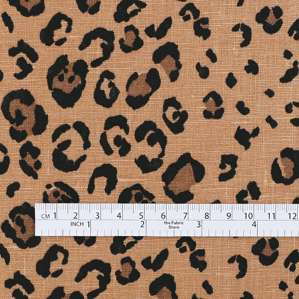 Jaguar Print Linen - Cookie - Image 4