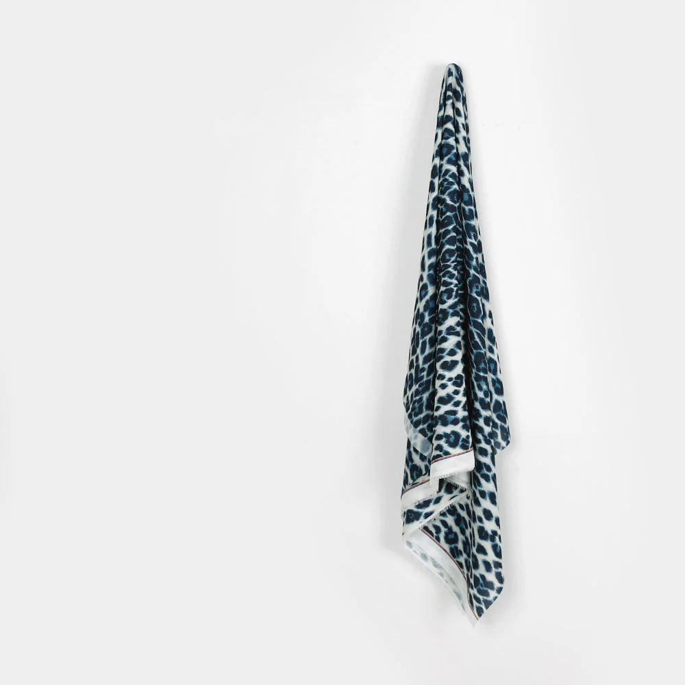 Leopard Poly Crepe - Blue - Image 2