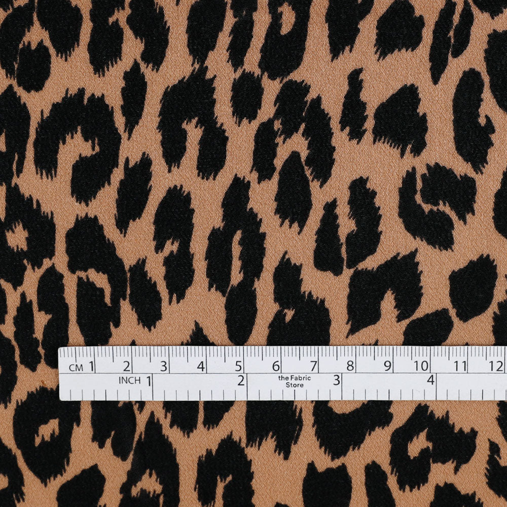 Leopard Viscose Georgette - Copper/Black - Image 4
